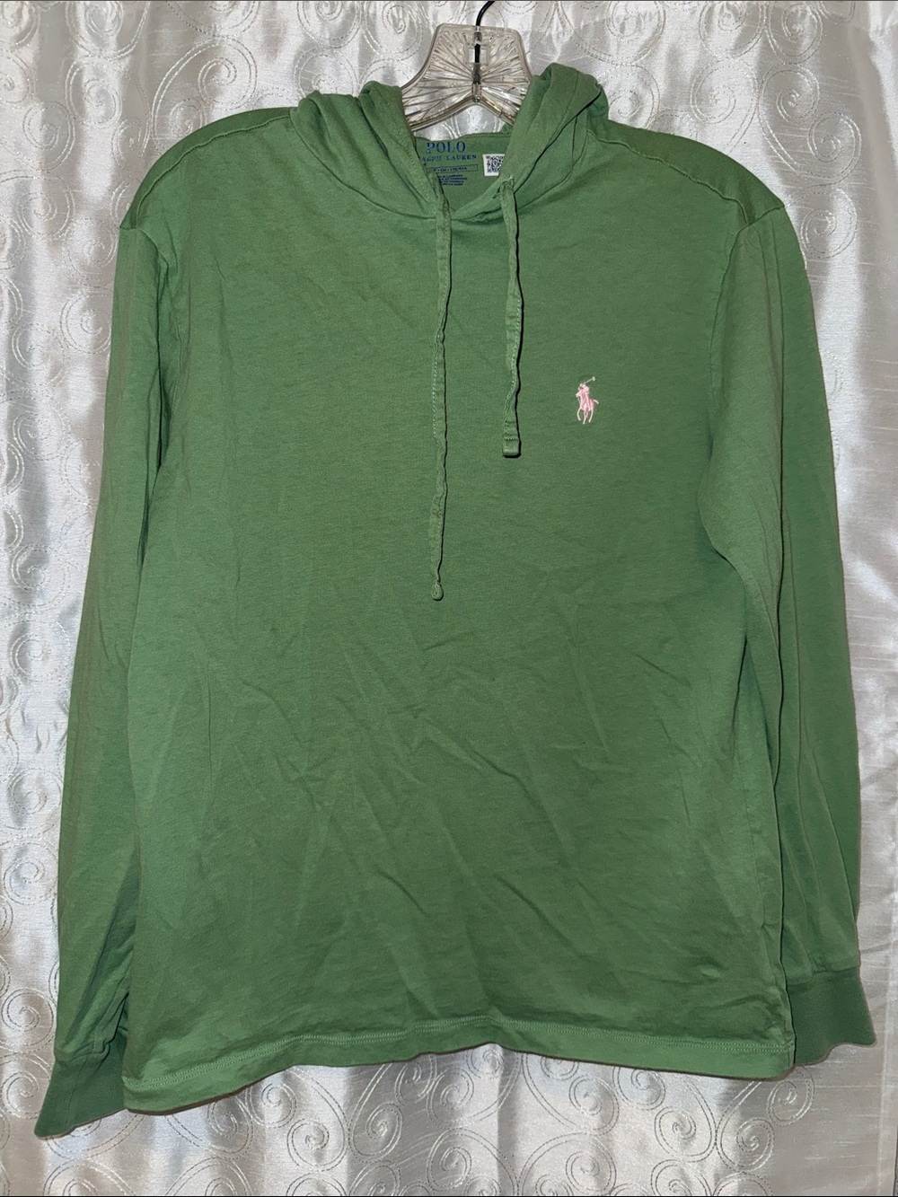 Ralph Lauren Green Hooded Long-Sleeve Polo Shirt Men’s Size Small 🔥 G11